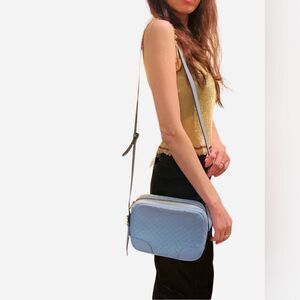 Gucci Micro GG Monogram Blue Leather Crossbody Bag